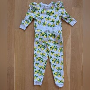 Janie and Jack Lemon Print Kids Matching Set